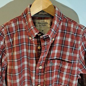 Abercrombie & Fitch Muscle Men's Medium Long Sleeve Button Down Plaid Shirt